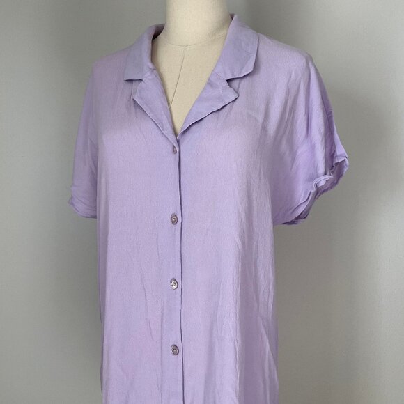 Wilfred Free Lavender Button Down Camp Collar Dress - Picture 2 of 7